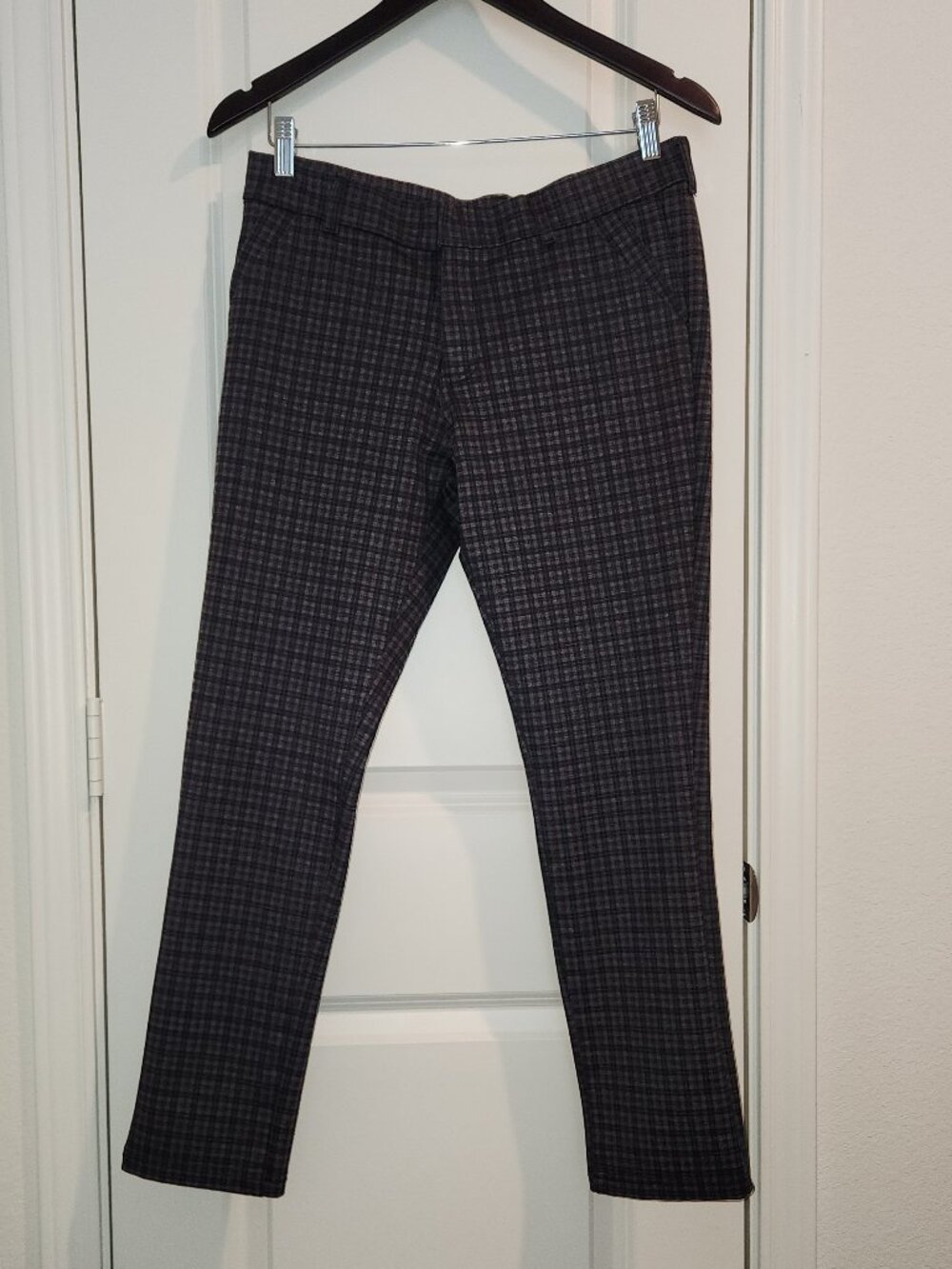 Kut From The Kloth Diana Slim Straight Pant – Dark Grey Plaid (Size 10P)